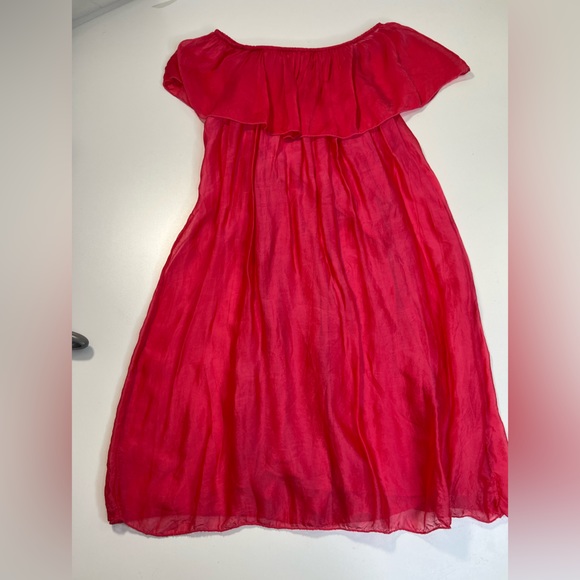 Aldo Marino Positano Italian Silk Blend Summer Dress in Pink - Picture 12 of 15